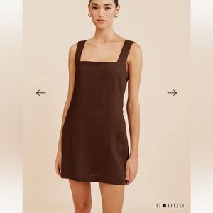 POSSE brown linen mini dress